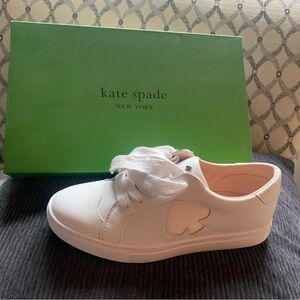 Kate Spade Kids White Sneakers with Clover Detail